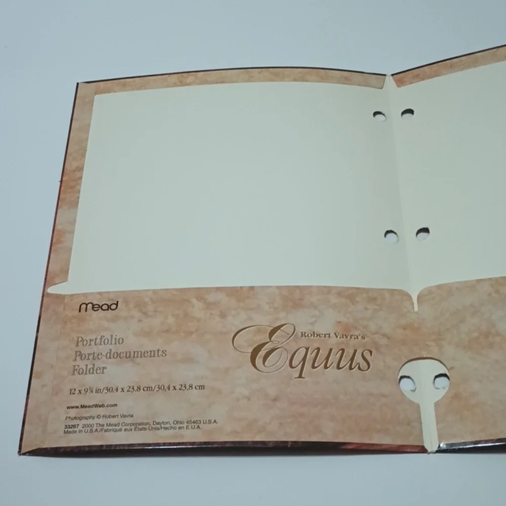 5/$15 VTG Mead Folder White Horse 3 Ring